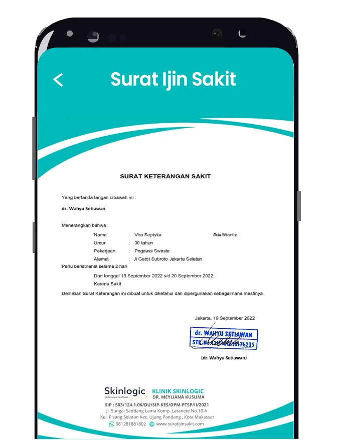 terima surat sakit